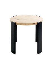 Beistelltisch >54463< in eiche, schwarz, MDF, Metall - 46x50cm (HxD)