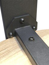 Beistelltisch >54463< in eiche, schwarz, MDF, Metall - 46x50cm (HxD)
