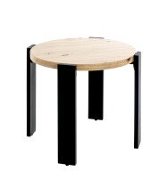 Beistelltisch >54463< in eiche, schwarz, MDF,...