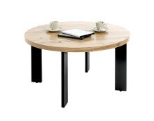 Couchtisch >54464< in eiche, schwarz, MDF, Metall - 42x75cm (HxD)