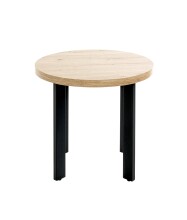 Beistelltisch >54465< in eiche, schwarz, MDF, Metall - 46x50cm (HxD)