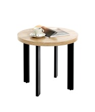 Beistelltisch >54465< in eiche, schwarz, MDF, Metall - 46x50cm (HxD)