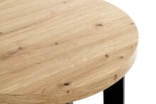 Beistelltisch >54465< in eiche, schwarz, MDF, Metall - 46x50cm (HxD)