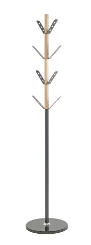 Garderobenständer >54893< in anthrazit, natur - 179x37 (HxD)