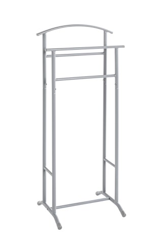 Herrendiener >55103< in grau, Stahlrohr - 48x107x36cm (BxHxT)