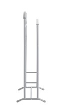 Herrendiener >55103< in grau, Stahlrohr - 48x107x36cm (BxHxT)