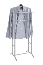 Herrendiener >55103< in grau, Stahlrohr - 48x107x36cm (BxHxT)