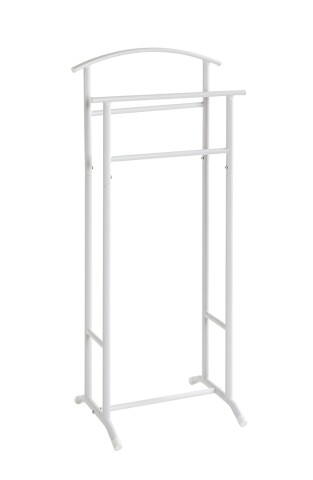 Herrendiener >55303< in weiß, Stahlrohr - 48x107x36cm (BxHxT)
