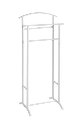 Herrendiener >55303< in weiß, Stahlrohr - 48x107x36cm (BxHxT)