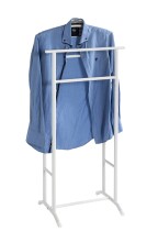 Herrendiener >55303< in weiß, Stahlrohr - 48x107x36cm (BxHxT)