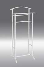 Herrendiener >55303< in weiß, Stahlrohr - 48x107x36cm (BxHxT)