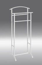 Herrendiener >55303< in weiß, Stahlrohr - 48x107x36cm (BxHxT)