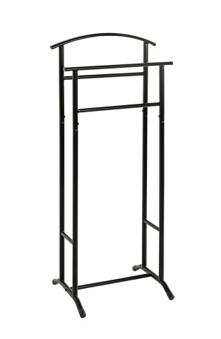 Herrendiener >55503< in schwarz, Stahlrohr - 48x107x36cm (BxHxT)