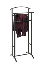 Herrendiener >55503< in schwarz, Stahlrohr - 48x107x36cm (BxHxT)