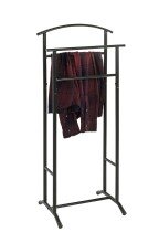 Herrendiener >55503< in schwarz, Stahlrohr - 48x107x36cm (BxHxT)