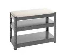 Schuhbank >55817< in anthrazit, grau - 60x47x28cm...