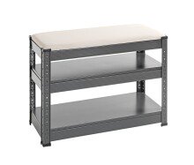 Schuhbank >55817< in anthrazit, grau - 60x47x28cm...