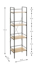 Ablageregal >55909< in eiche, schwarz, MDF, Metall...