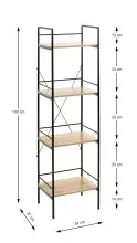Ablageregal >55909< in eiche, schwarz, MDF, Metall...