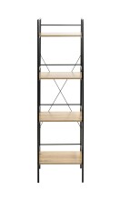 Ablageregal >55909< in eiche, schwarz, MDF, Metall - 34x130x27cm (BxHxT)