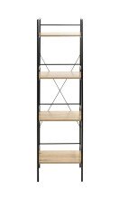 Ablageregal >55909< in eiche, schwarz, MDF, Metall - 34x130x27cm (BxHxT)