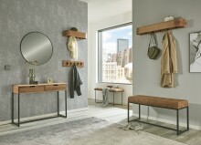 Konsole >54966< in akazie, schwarz, Massivholz, Metall - 100x75x35cm (BxHxT)