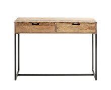 Konsole >54966< in akazie, schwarz, Massivholz, Metall - 100x75x35cm (BxHxT)