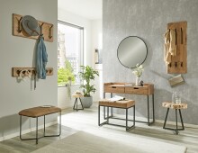 Konsole >54967< in akazie, schwarz, Massivholz, Metall - 100x80x35cm (BxHxT)