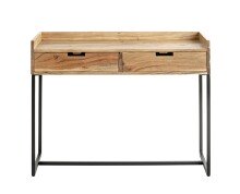 Konsole >54967< in akazie, schwarz, Massivholz, Metall - 100x80x35cm (BxHxT)