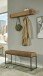 Wandgarderobe >54969< in akazie, schwarz, Massivholz, Metall - 100x13x20 (BxHxT)