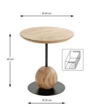 Beistelltisch >54971< in akazie, schwarz - 45x40 (HxD)