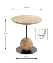 Beistelltisch >54971< in akazie, schwarz - 45x40 (HxD)