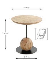 Beistelltisch >54971< in akazie, schwarz - 45x40 (HxD)