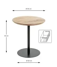 Beistelltisch >54972< in akazie, schwarz - 45x40 (HxD)