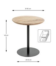 Beistelltisch >54972< in akazie, schwarz - 45x40 (HxD)