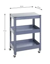 Servierwagen >55118< in blau, Metall - 50x75x32cm...