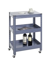 Servierwagen >55118< in blau, Metall - 50x75x32cm (BxHxT)