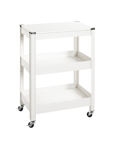 Servierwagen >55318< in weiß, Metall - 50x75x32cm (BxHxT)