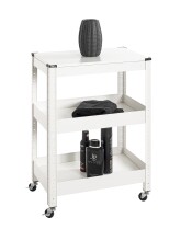 Servierwagen >55318< in weiß, Metall - 50x75x32cm (BxHxT)