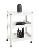 Servierwagen >55318< in weiß, Metall - 50x75x32cm (BxHxT)