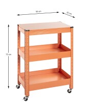 Servierwagen >55618< in orange, Metall - 50x75x32cm...