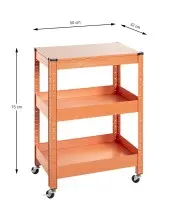 Servierwagen >55618< in orange, Metall - 50x75x32cm...