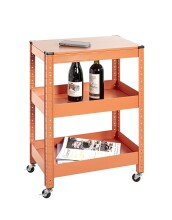 Servierwagen >55618< in orange, Metall - 50x75x32cm (BxHxT)
