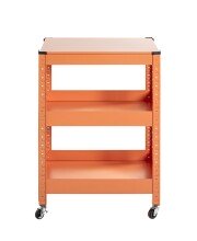 Servierwagen >55618< in orange, Metall - 50x75x32cm (BxHxT)