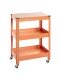 Servierwagen >55618< in orange, Metall - 50x75x32cm (BxHxT)