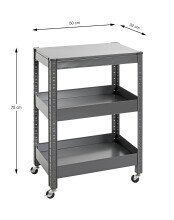 Servierwagen >55818< in anthrazit, Metall -...