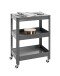 Servierwagen >55818< in anthrazit, Metall - 50x75x32cm (BxHxT)