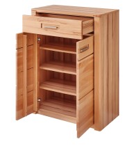 Garderoben-Set >Nature One< (2-teilig) in Kernbuche, teilmassiv - 74x193x40cm (B/H/T)
