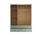 Kleiderschrank >Birta< 2 Schübe, 3 Türen, Artisan Eiche Dekor /Salbei - 153,8x200x58,2 (BxHxT)