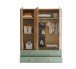 Kleiderschrank >Birta< 2 Schübe, 3 Türen, Artisan Eiche Dekor /Salbei - 153,8x200x58,2 (BxHxT)
